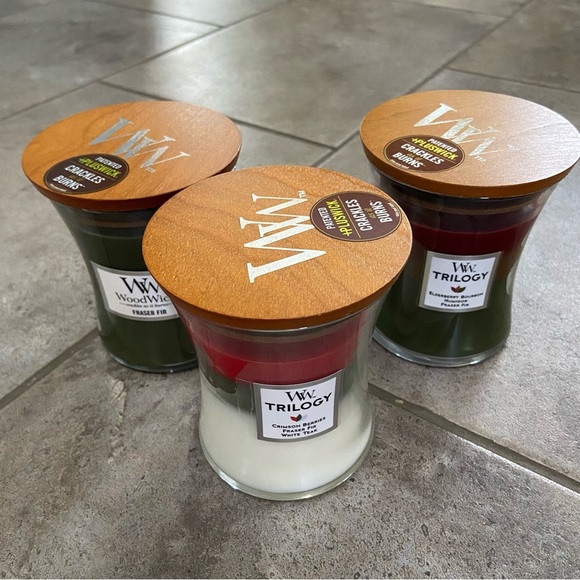 Woodwick Accents Three Woodwick Holiday Theme Candles Bundle New 97